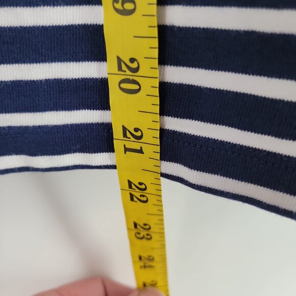 Vineyard Vines Navy & White Striped Nautical Button Shoulder Top – Size M - Picture 8 of 8